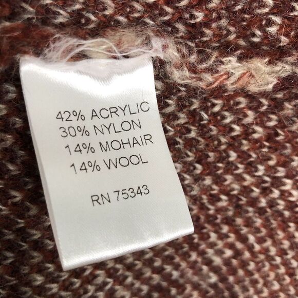 Cocogio‎ Women's Large Multicolor Mohair Wool Blend Open Front Cardigan Sweater - Picture 8 of 8